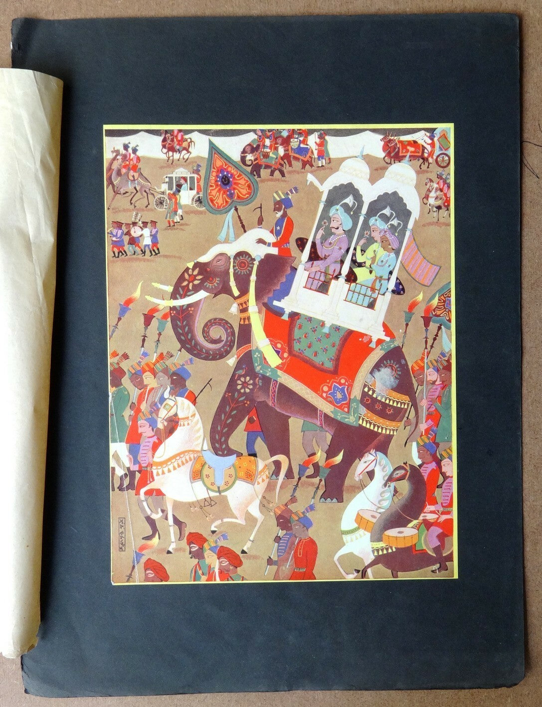 India Emperor Jehangir at Ajmer vintage Print 23cm x 18cm
