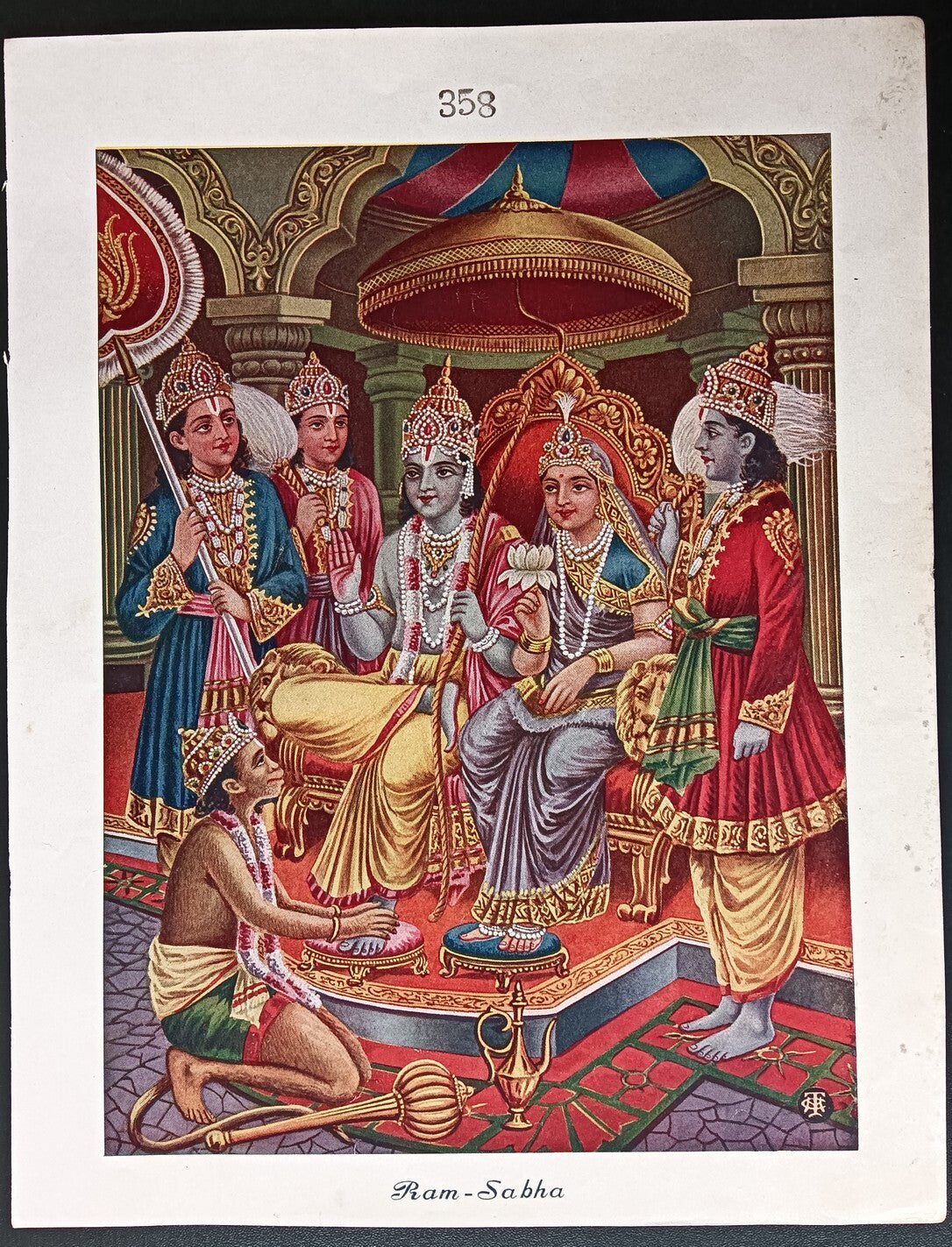 India 1940s RAM SABHA 8.5"x 11" inches vintage Poster