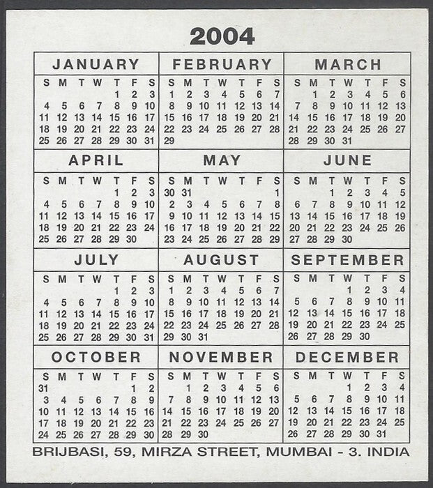 AOP2 India Bollywood 2004 Pocket Calendar - Rani Mukerji