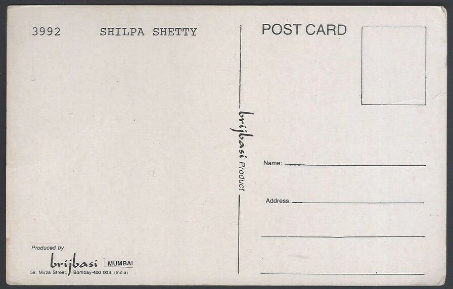 AOP India Bollywood SHILPA SHETTY vintage postcard