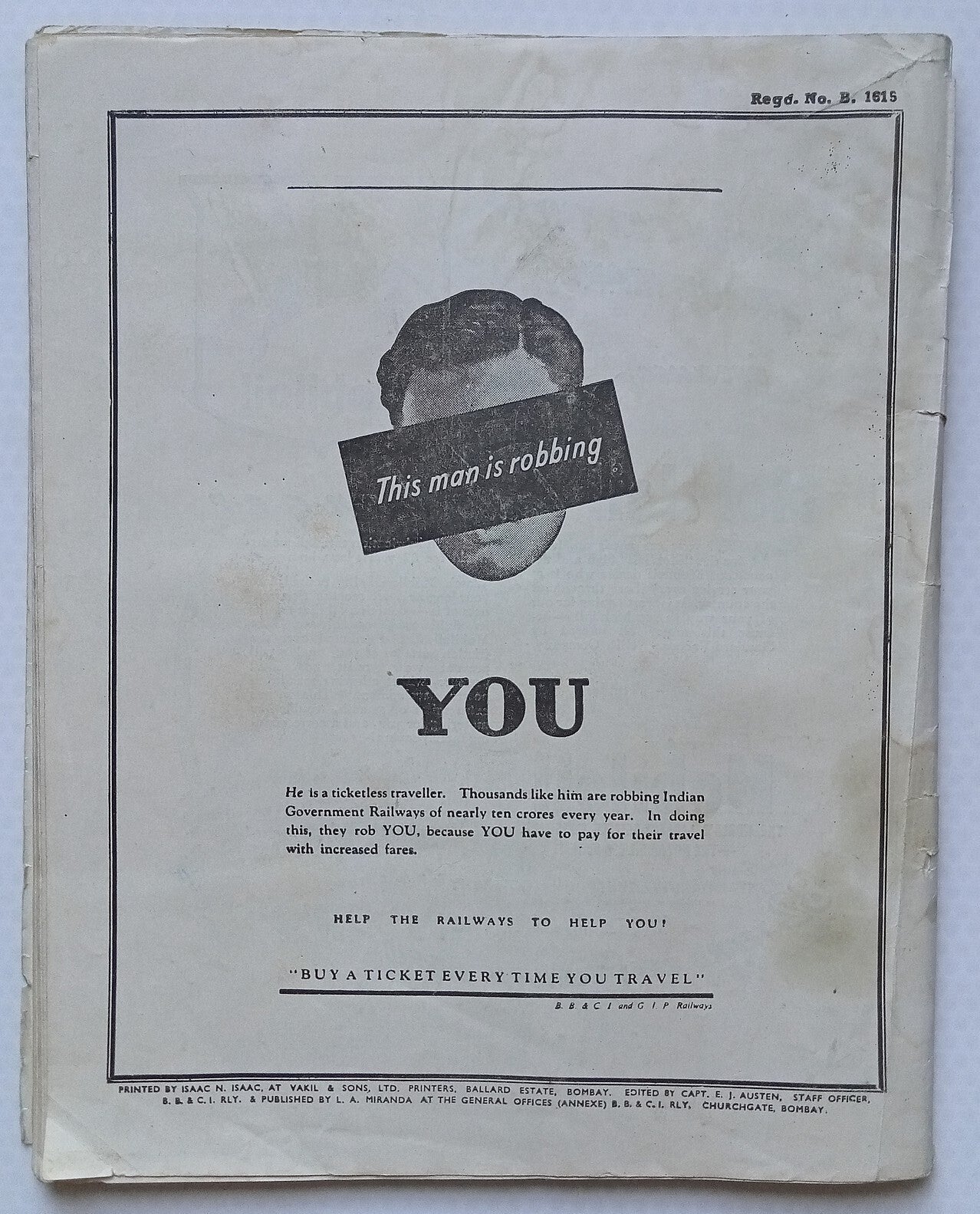 BB&CI RAILWAY MAGAZINE Nov 1948 issue - Bombay, Baroda & Central India Railway
