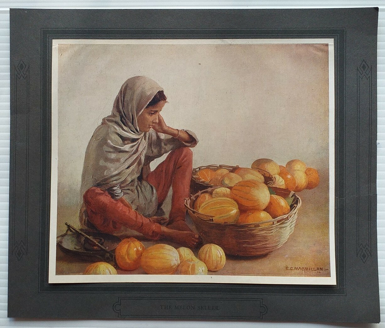 India vintage print – The Melon Seller by E.C. Macmillan c.1920s-30s