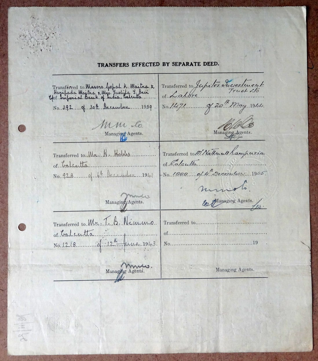 India 1939 The Megna Mills Company, Ltd. share certificate