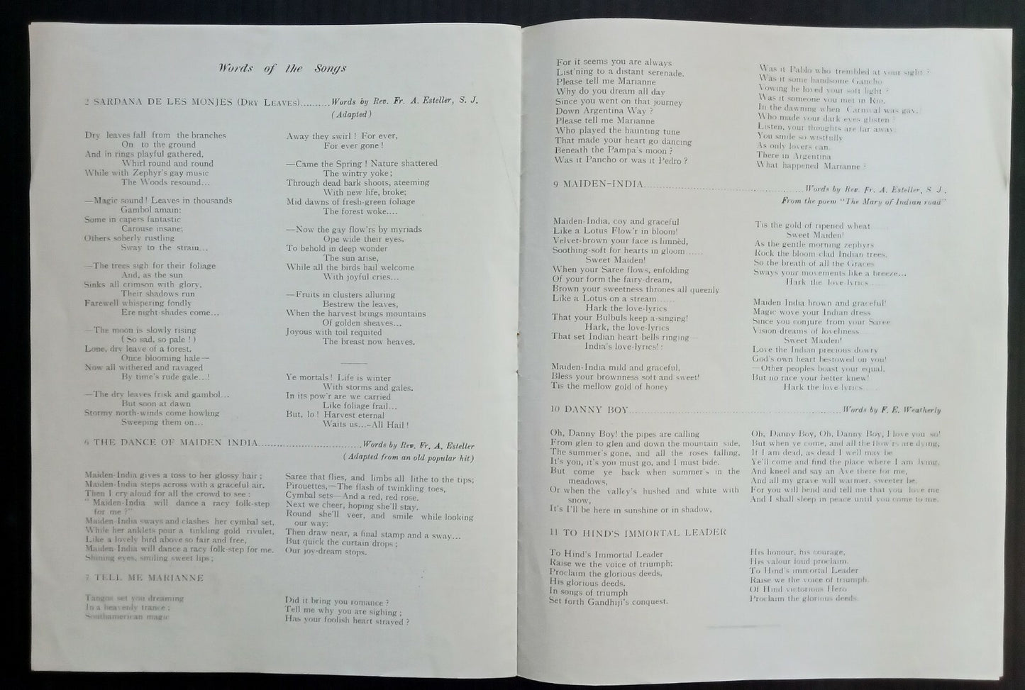 AOP India MUSIC REVIEW ST. Xavier's School Musical Soceity Bombay 8th Aug 1948