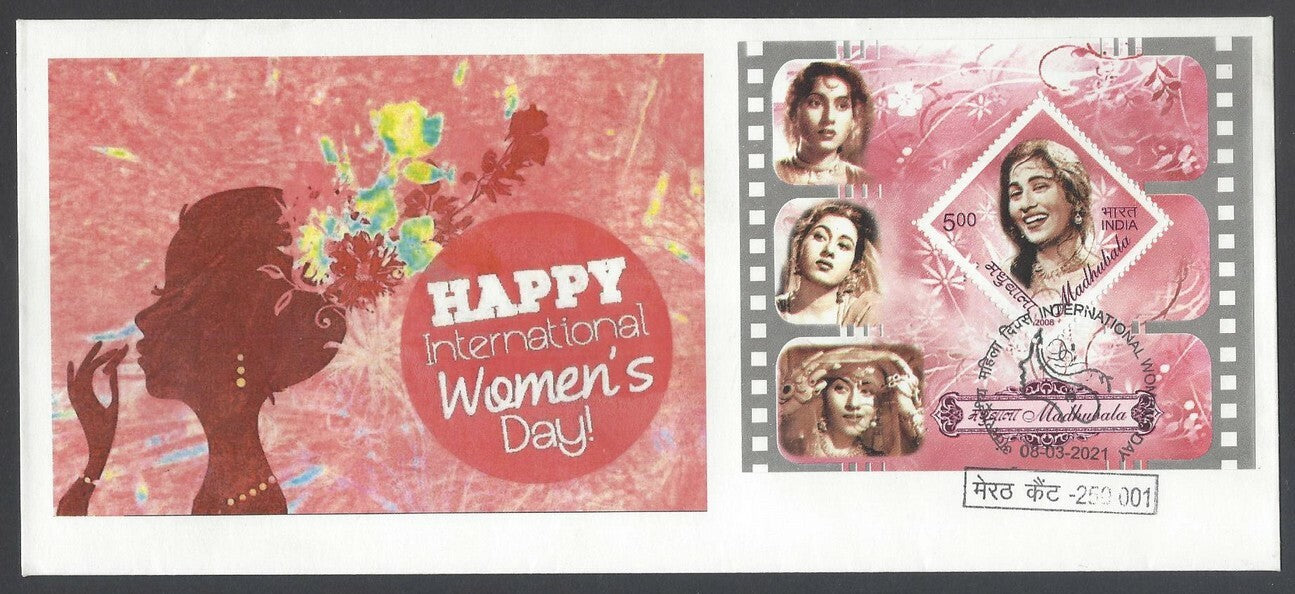 AOP India 2021 WOMEN'S DAY event cover with 2008 Madhubala MS