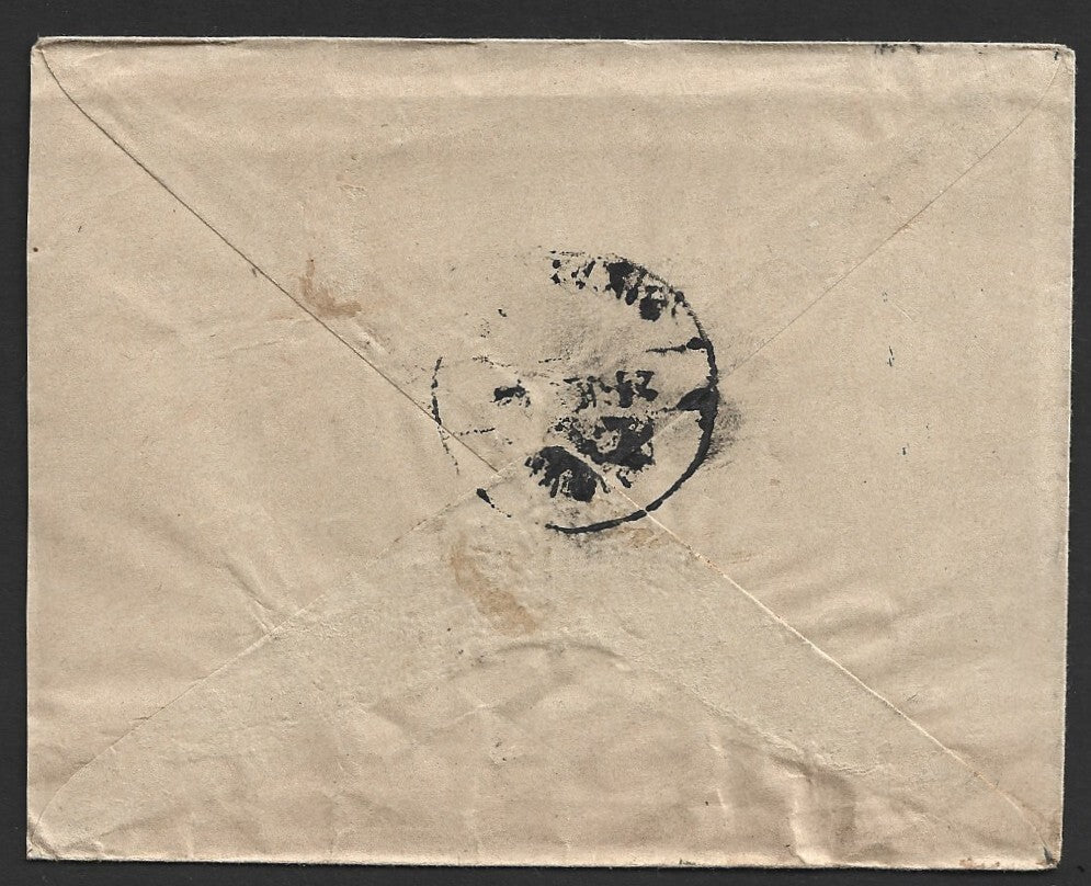 India Jaipur State TEEN PAISA on 1a blue envelope used
