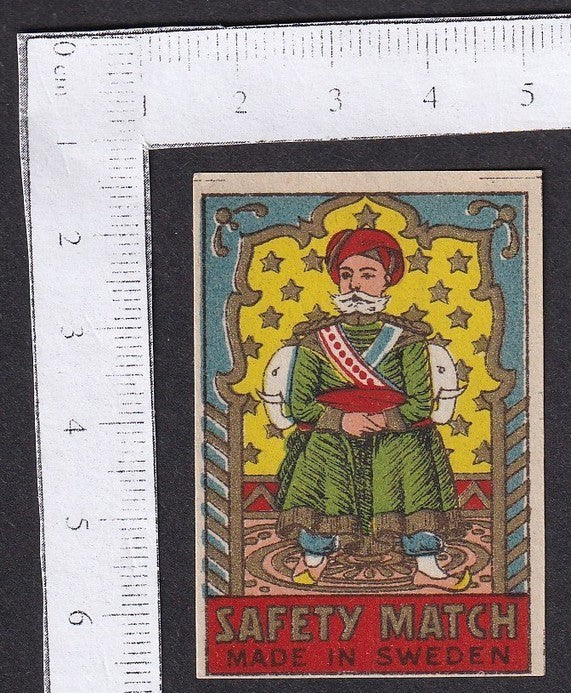 India vintage matchbox label MAHARAJA