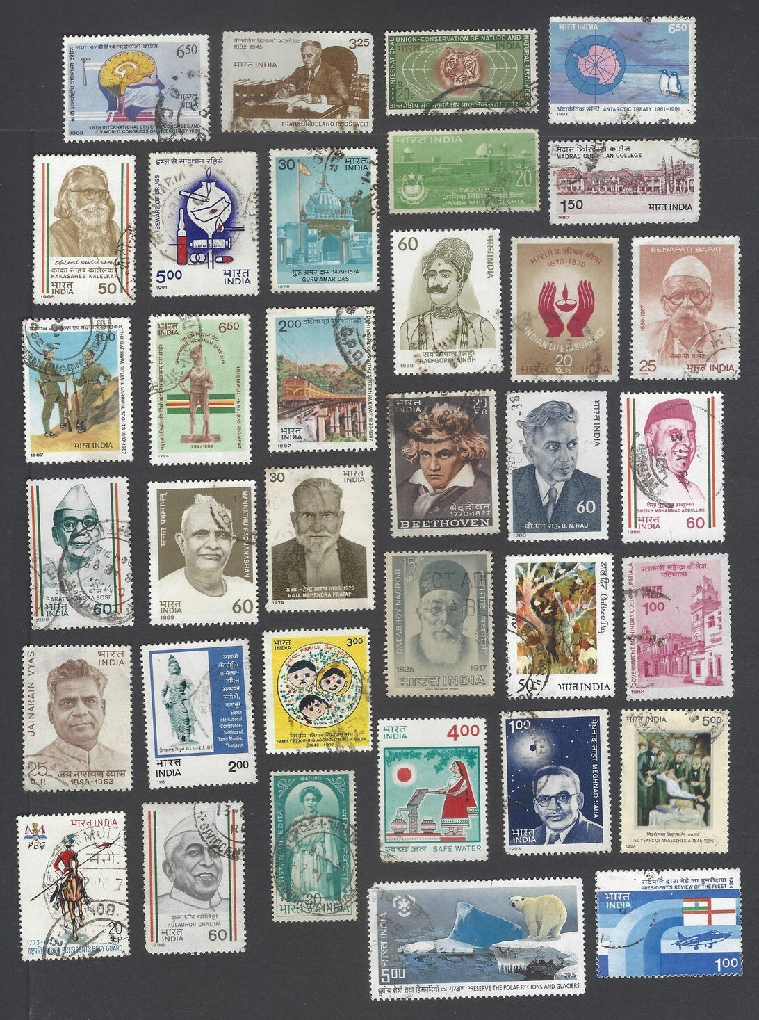 AOP India collection of large 1000+ different commemorative stamps