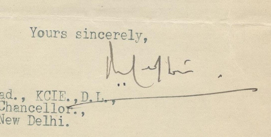 India 1945 crested letter PRIME MINISTER / BAHAWALPUR GOVERNMENT signed