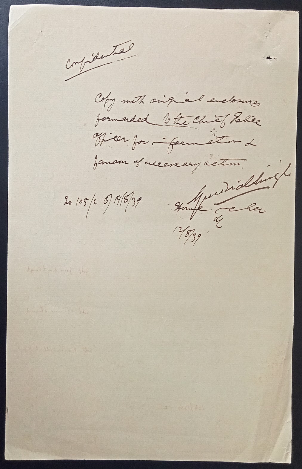 British India 1939 Permission to prosecute 2 Sikhs for Anti State propaganda