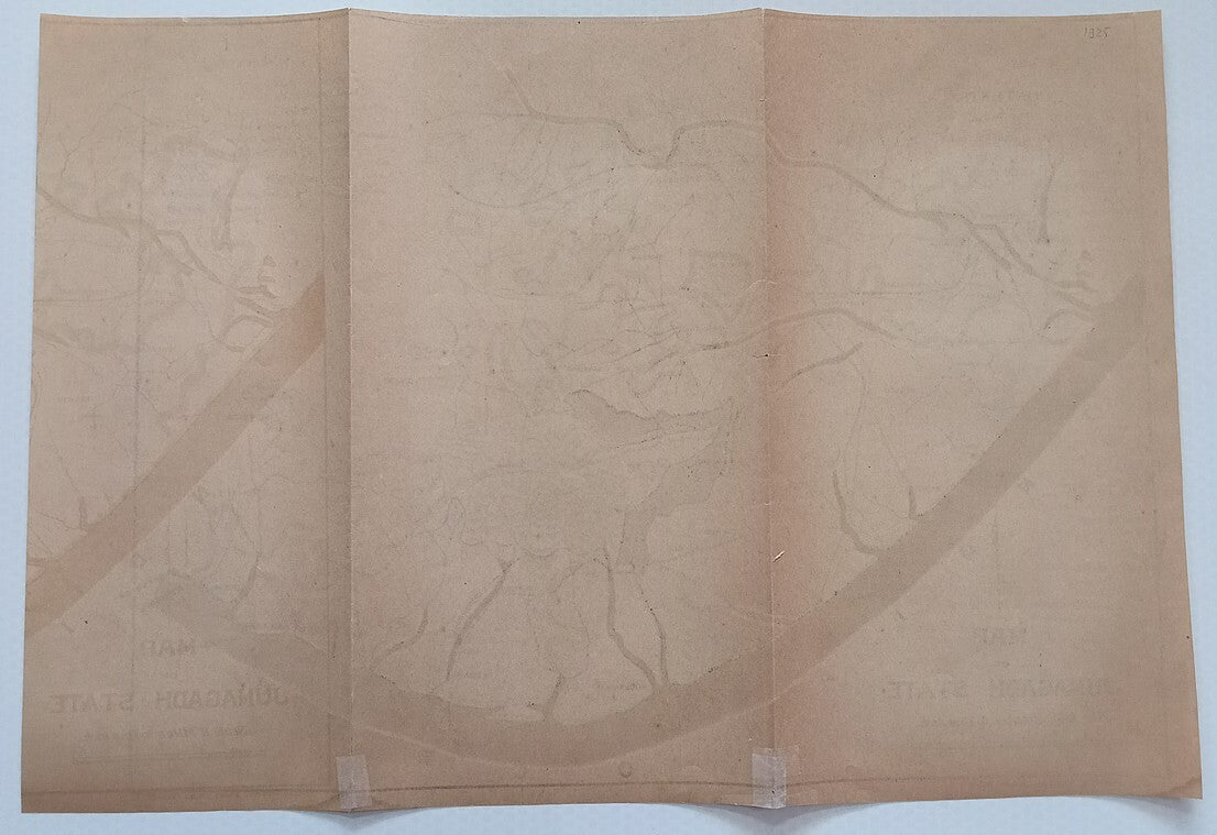 AOP India 1925 MAP of Junagadh State 33x47cm