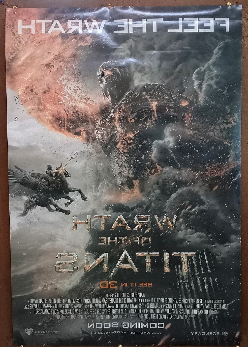 2012 Wrath of the Titans 1 sheet India poster (2 side printed) Sam Worthington