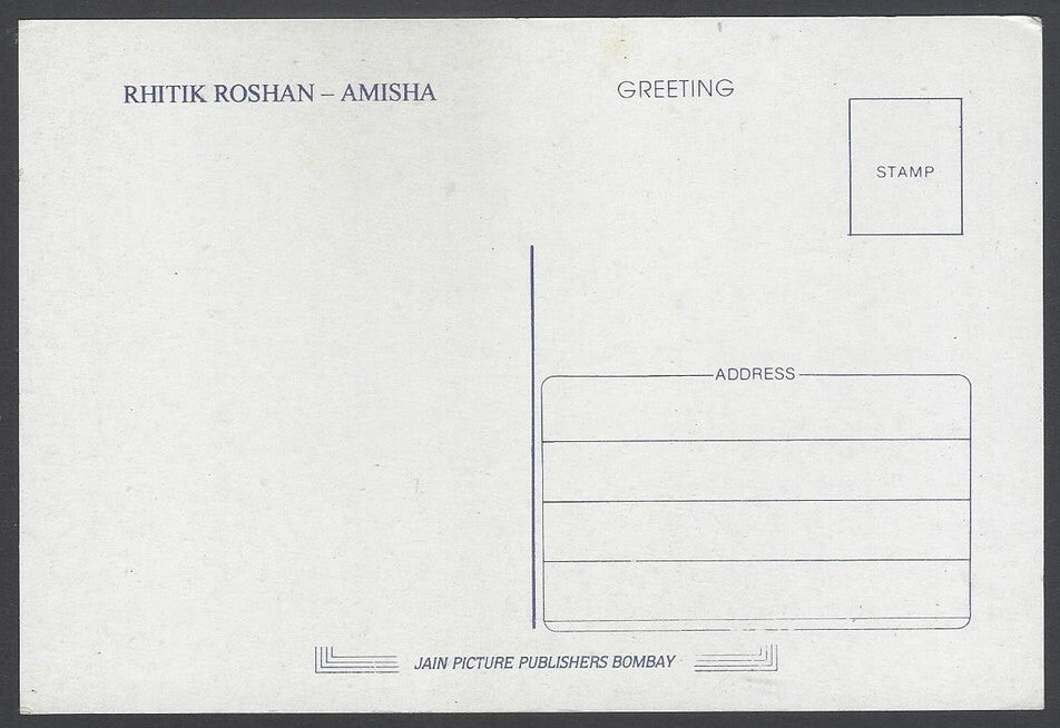 AOP India Bollywood vintage postcard - AMISHA PATEL & HRITHIK ROSHAN