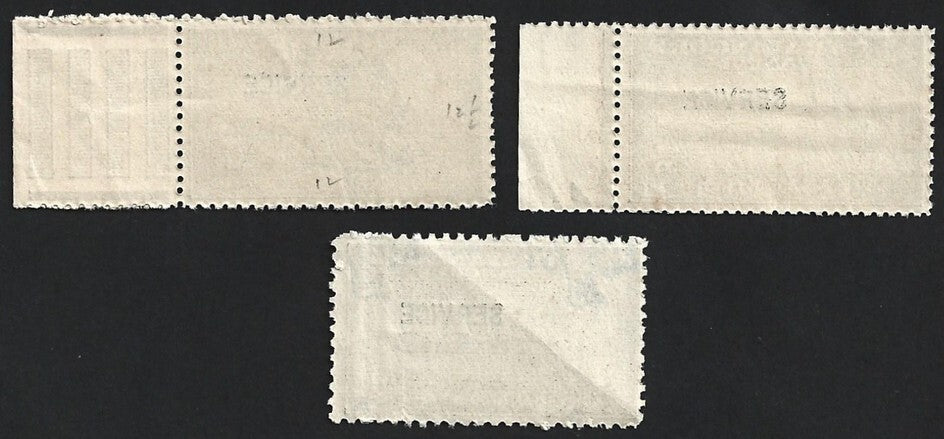 (AOP India Travancore Off 1942 3/4ch perf 11, 12.5 & compound unused SG O104/b/d