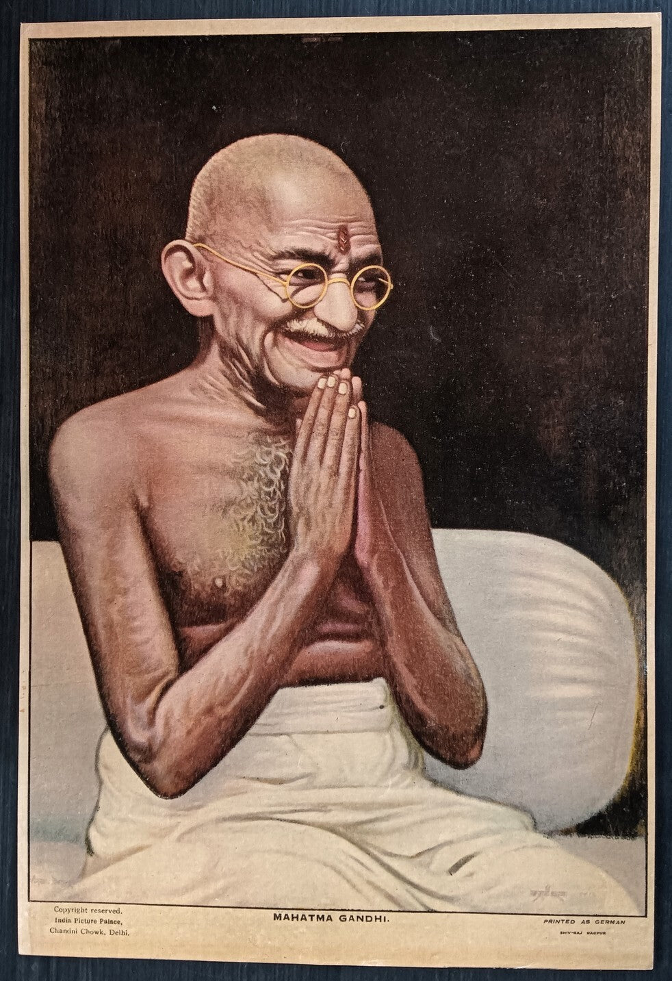 India vintage poster MAHATMA GANDHI 9.5"x14" inches