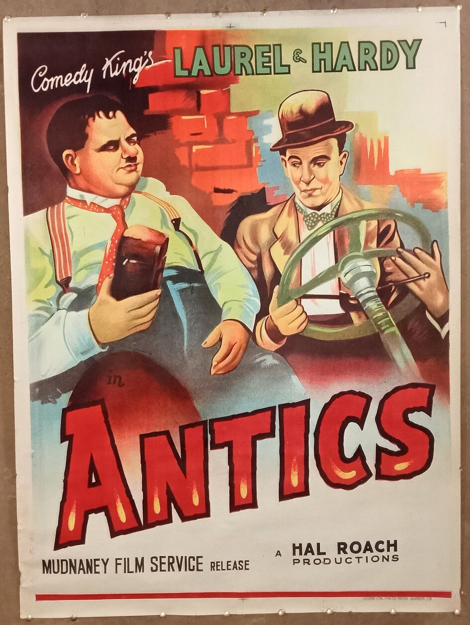 Antics 1930 1 sheet India poster Laurel & Hardy 30"x"40