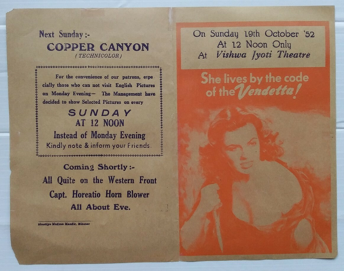 Vendetta 1950 India herald Faith Domergue