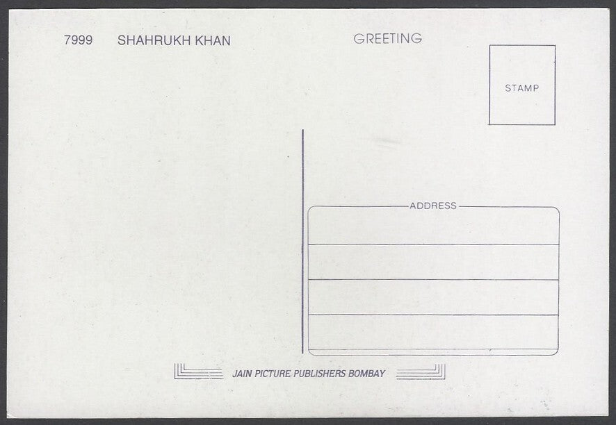 AOP India Bollywood vintage postcard SHAH RUKH KHAN