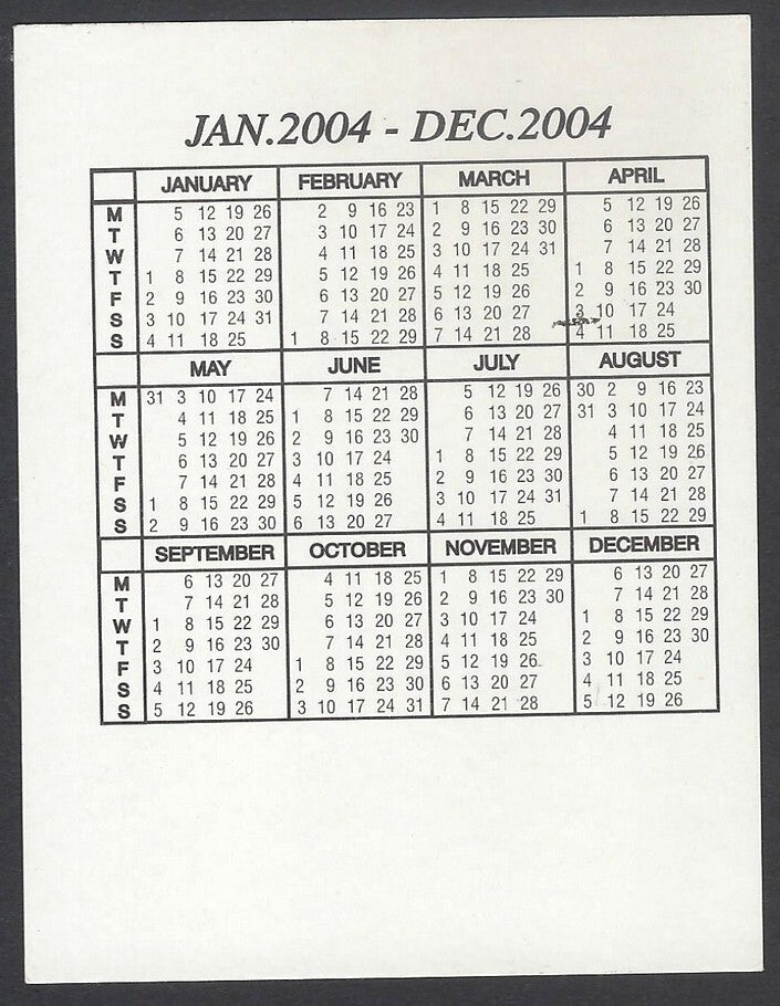 AOP2 India Bollywood 2004 pocket calendar BIPASHA BASU