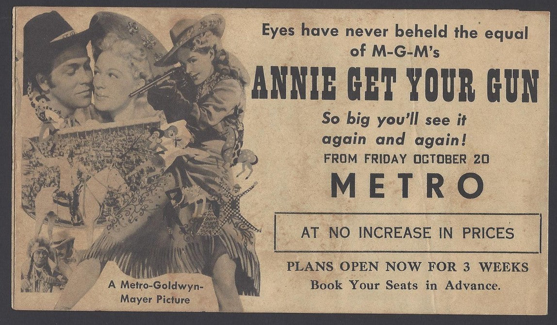 ANNIE GET YOUR GUN 1950 herald for India Betty Hutton, Howard Keel