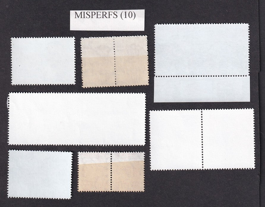 India - collection of modern misperf errors MNH (7 items)
