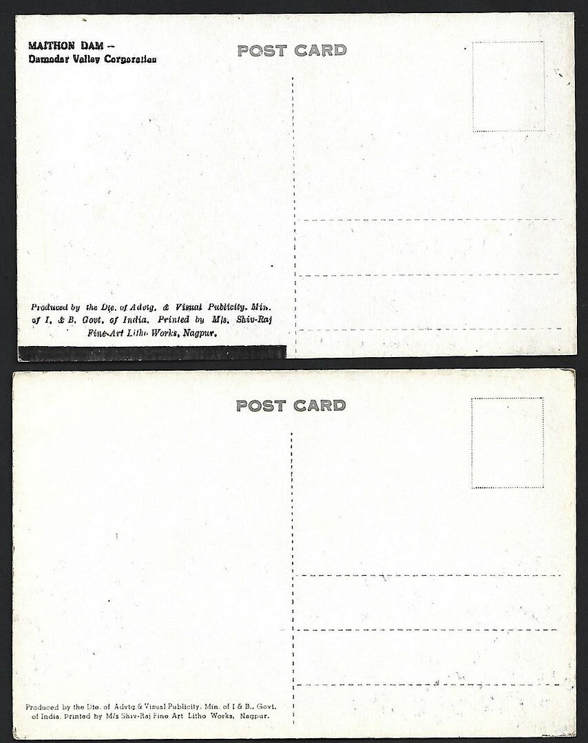 (AOP) DAMS OF INDIA vintage postcards (6)