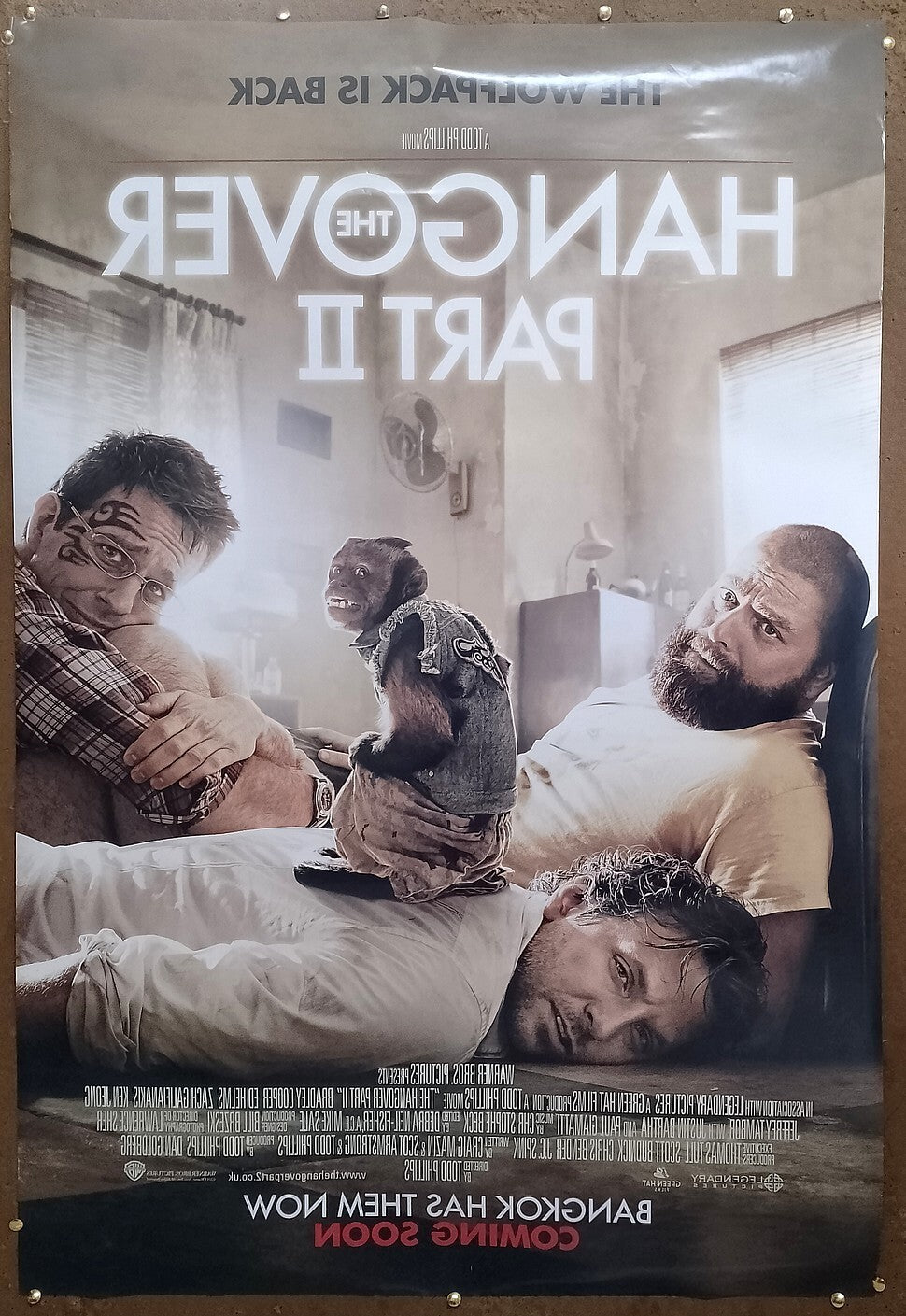 2011 The Hangover Part II 1 sheet India poster (2 side printed) Zach Galifianaki