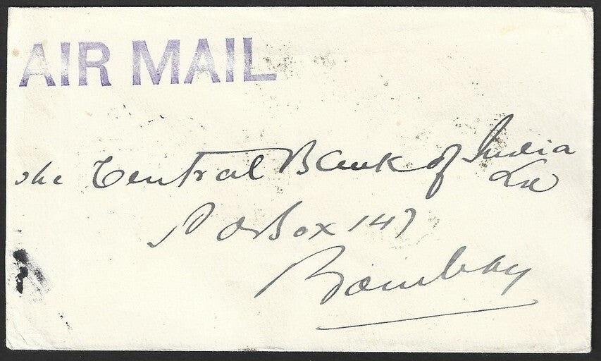 Aden KGVI King George VI 1949 cover to India