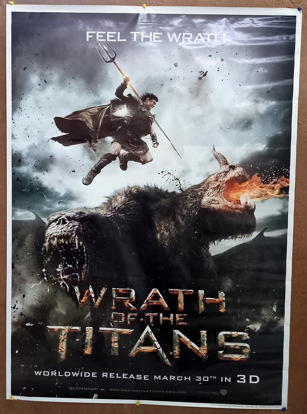 2012 Wrath of the Titans 1 sheet India poster Sam Worthington