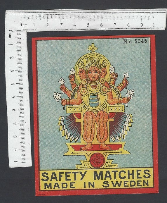 AOP India vintage packet size label MAHA GALI Mde in Sweden