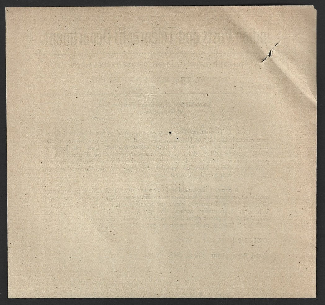 India POSTAL NOTICE #51 29 Dec 1947 Delivery District Nos. Bangalore + CIRCULAR