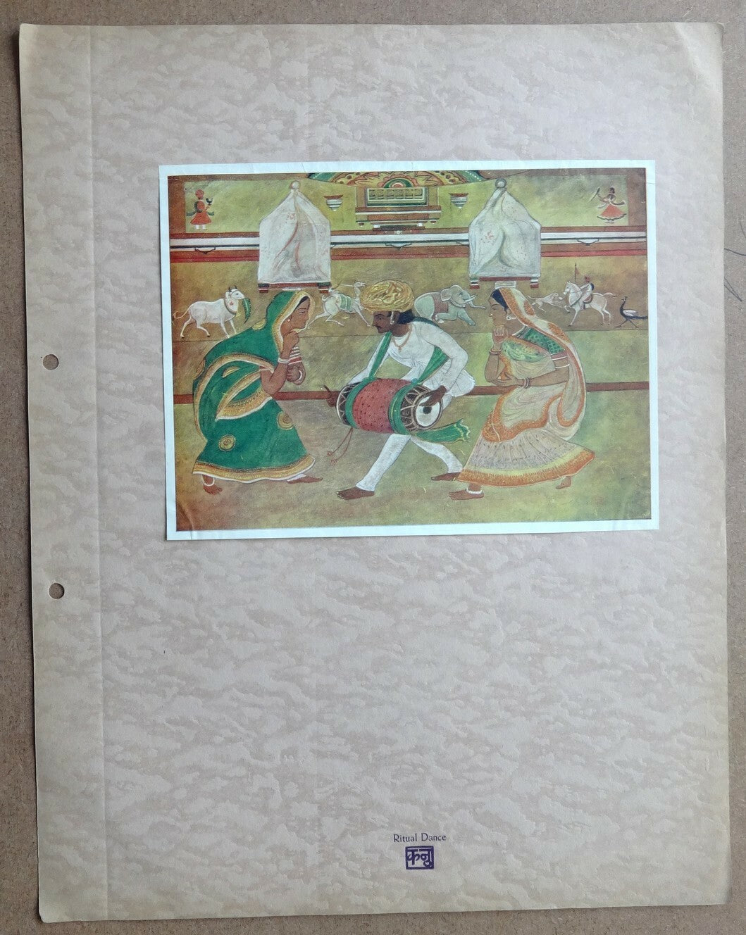 Ritual Dance by Kanu Desai vintage Art Print India