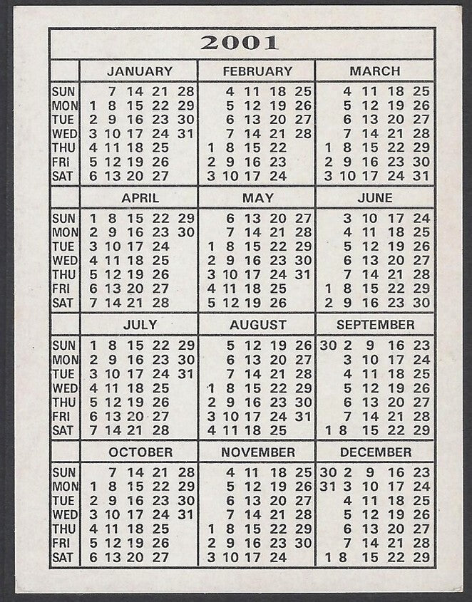 AOP2 India Bollywood 2001 Pocket Calendar - KEERTHI REDDY & ABHISHEK