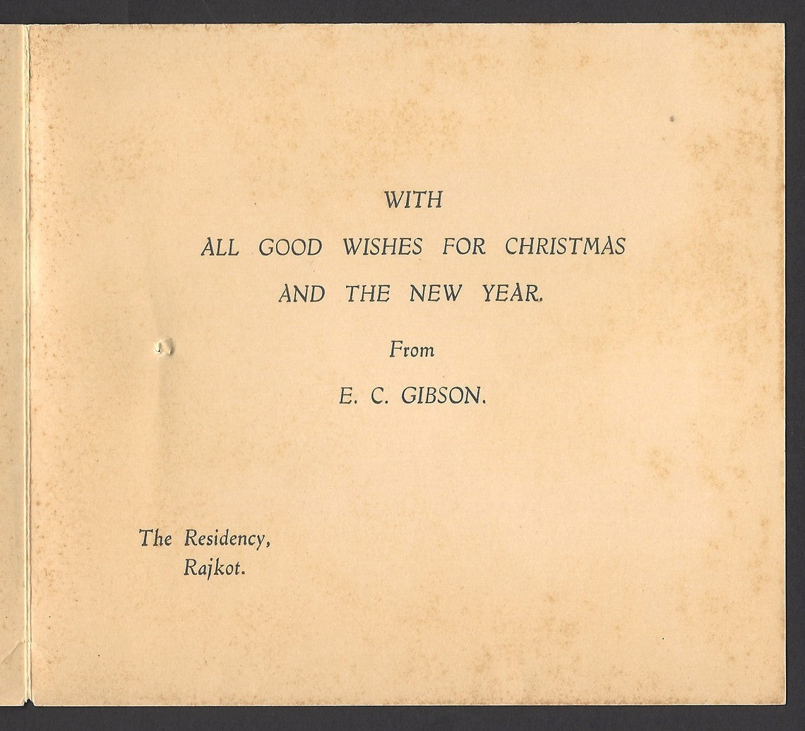 India vintage greeting card from E C Gibson Resident for WISA WISA