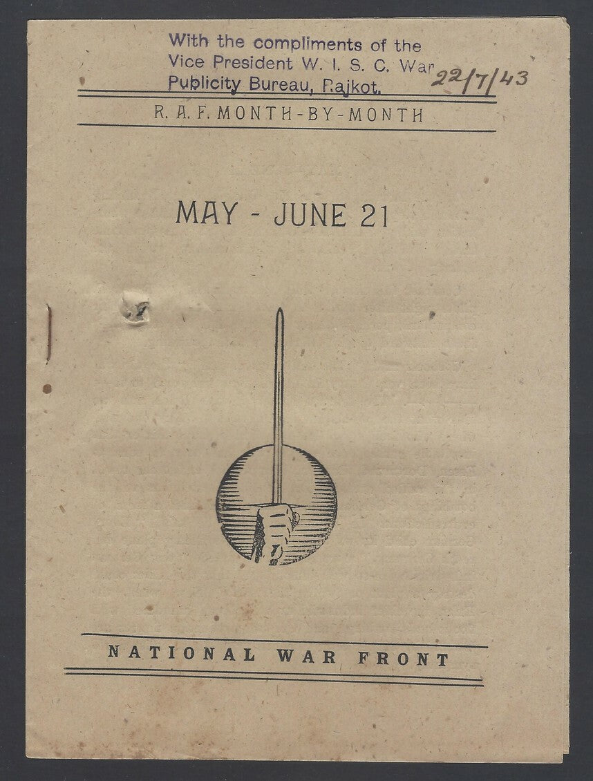 AOP India WW2 propaganda R.A.F. Month-By -Month May-June 21 pamphlet