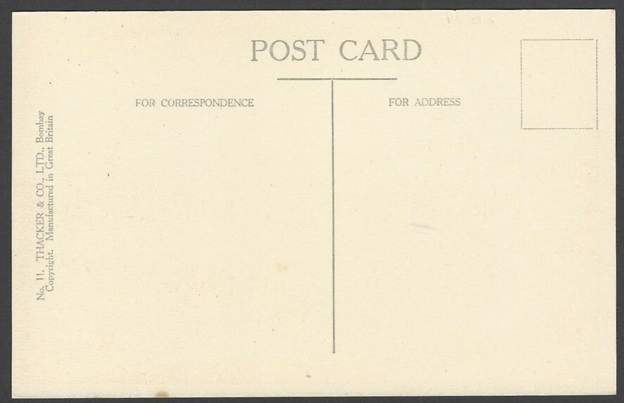 India BOMBAY vintage postcard Royal Yacht Club by Thacker & Co.