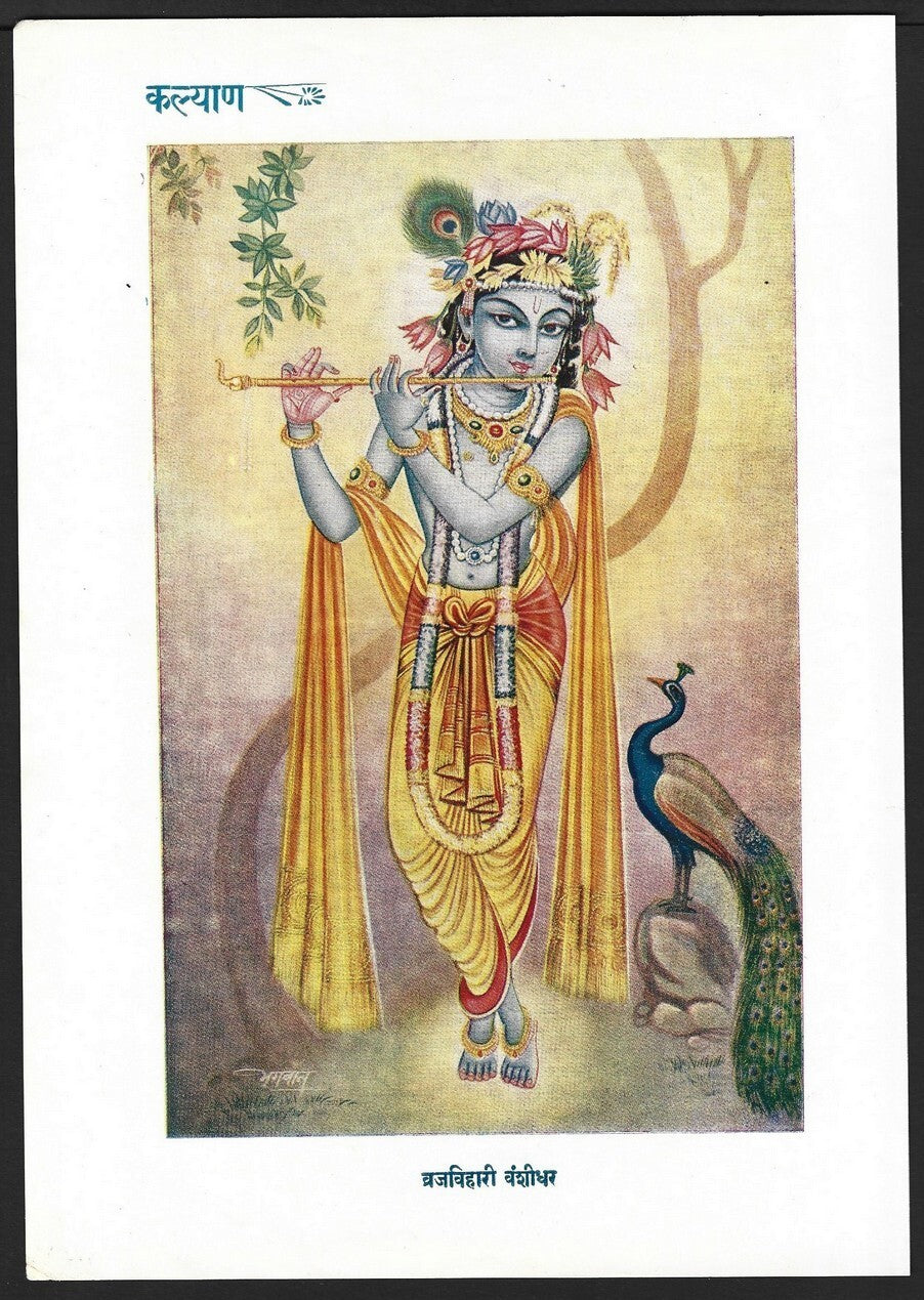India vintage Hindu God poster VRAJVIHARI VANSHIDHAR 17x25cm