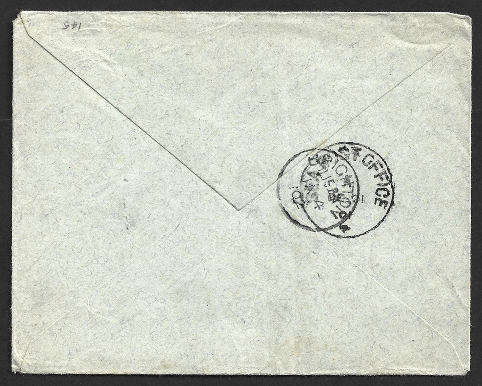 AOP India QV 1900 1a carmine on 1901 neat cover to England