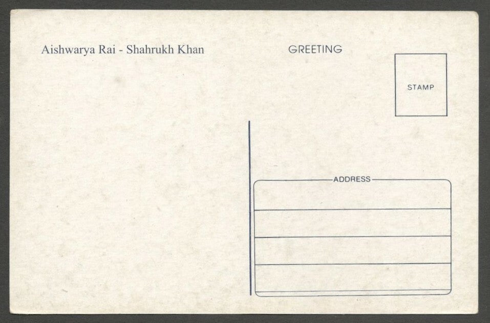 AOP India Bollywood postcard SHAH RUKH KHAN & AISHWARYA RAI
