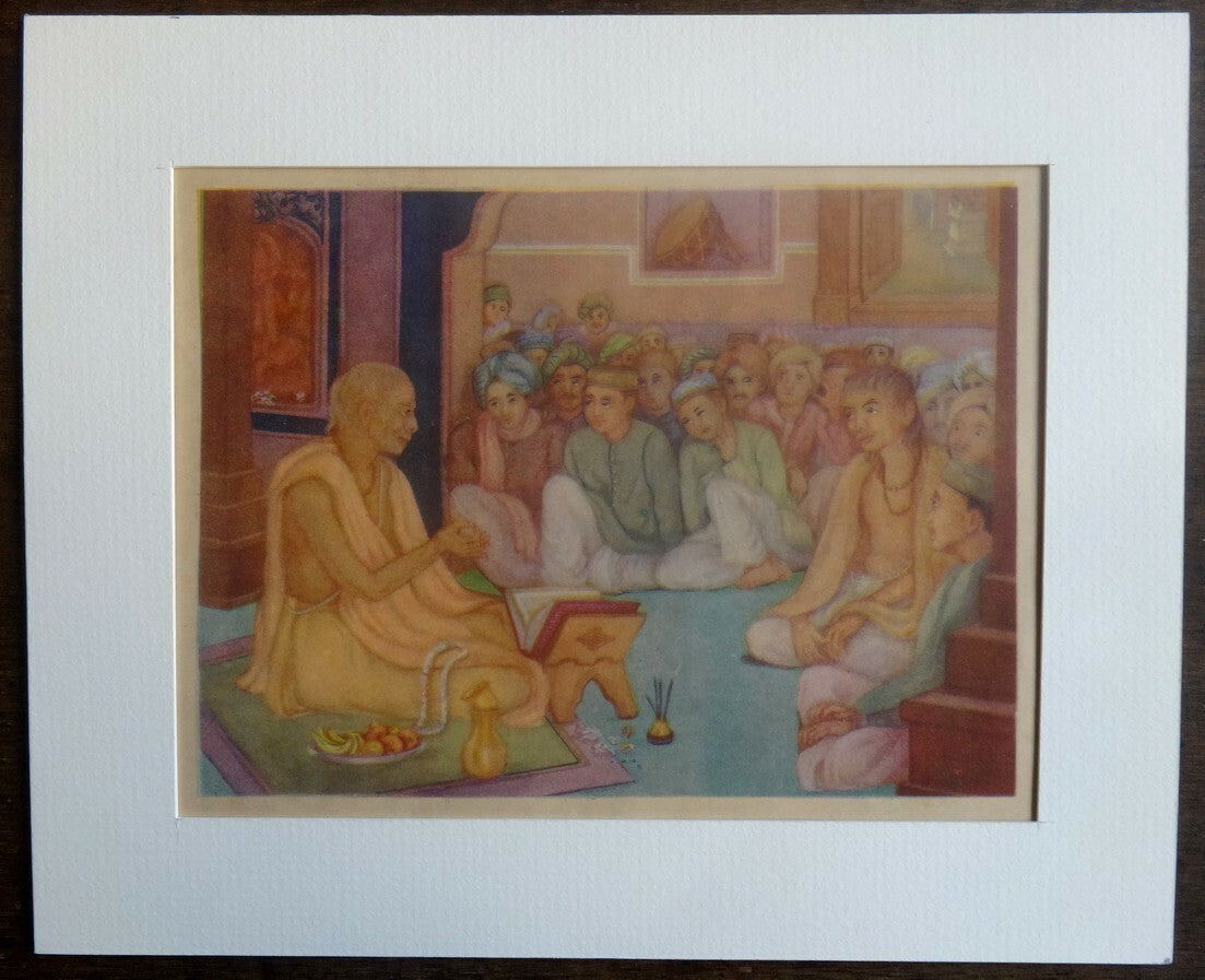 India Life of Gandhi print in card frame 8" x 10" L