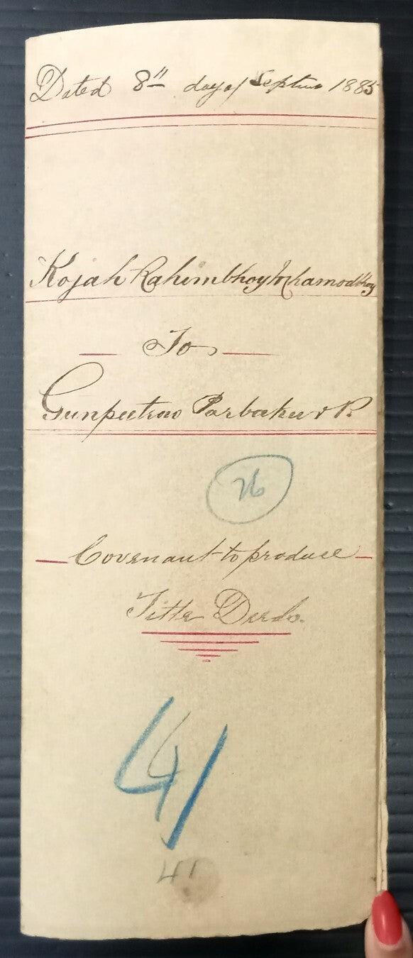 AOP India 1884 4 pages Indenture with QV Special Adhesive 8a