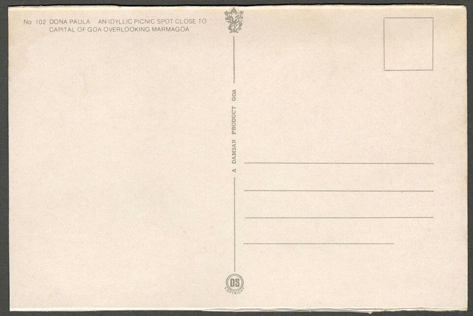 AOP India GOA vintage postcard DONA PAULA