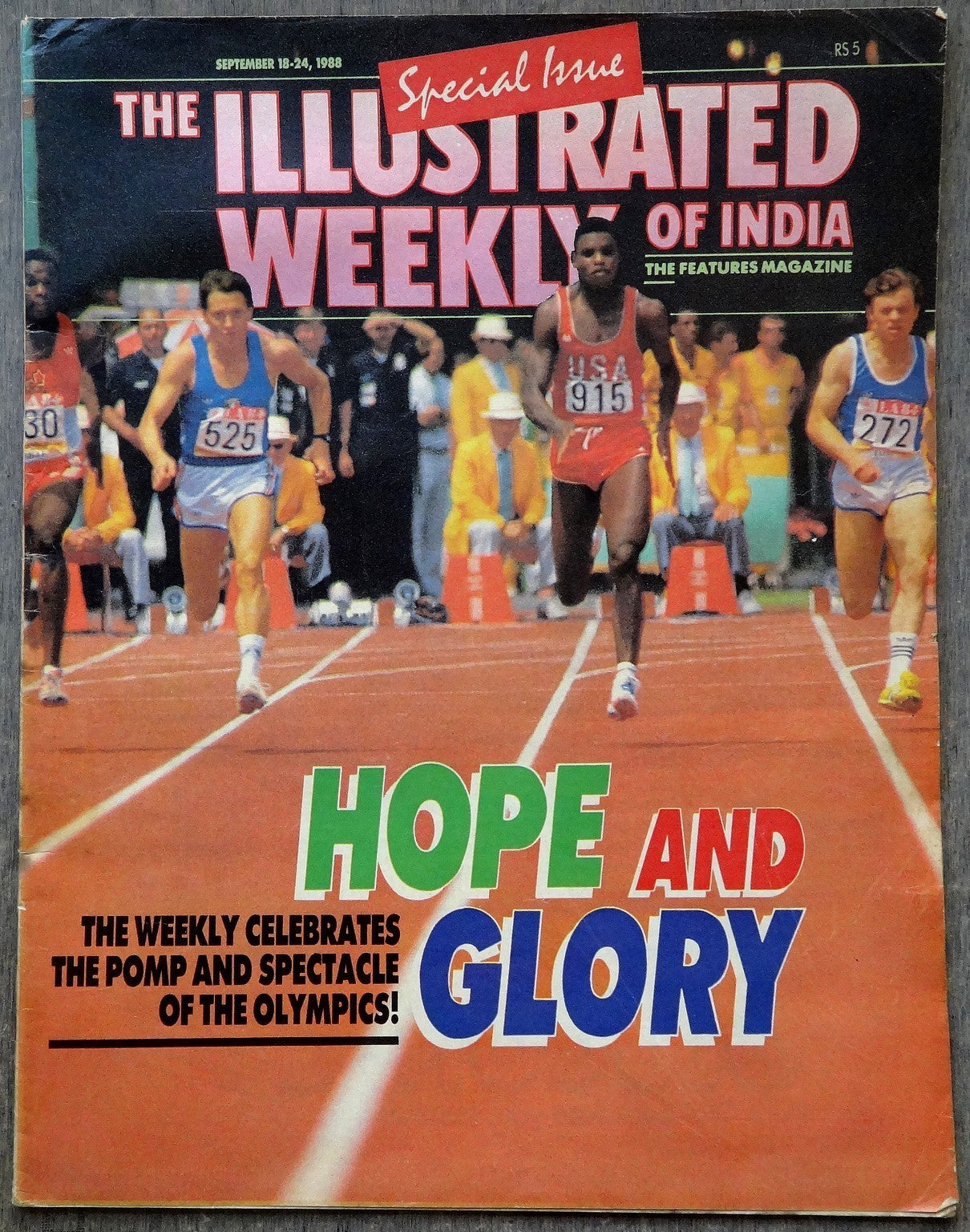 The Illustrated Weekly of India 18 Sep 1988 Olympics! Hope And Glory