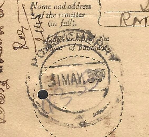 India used in French Territories – M.O. AR card canc. PONDICHERRY 1939