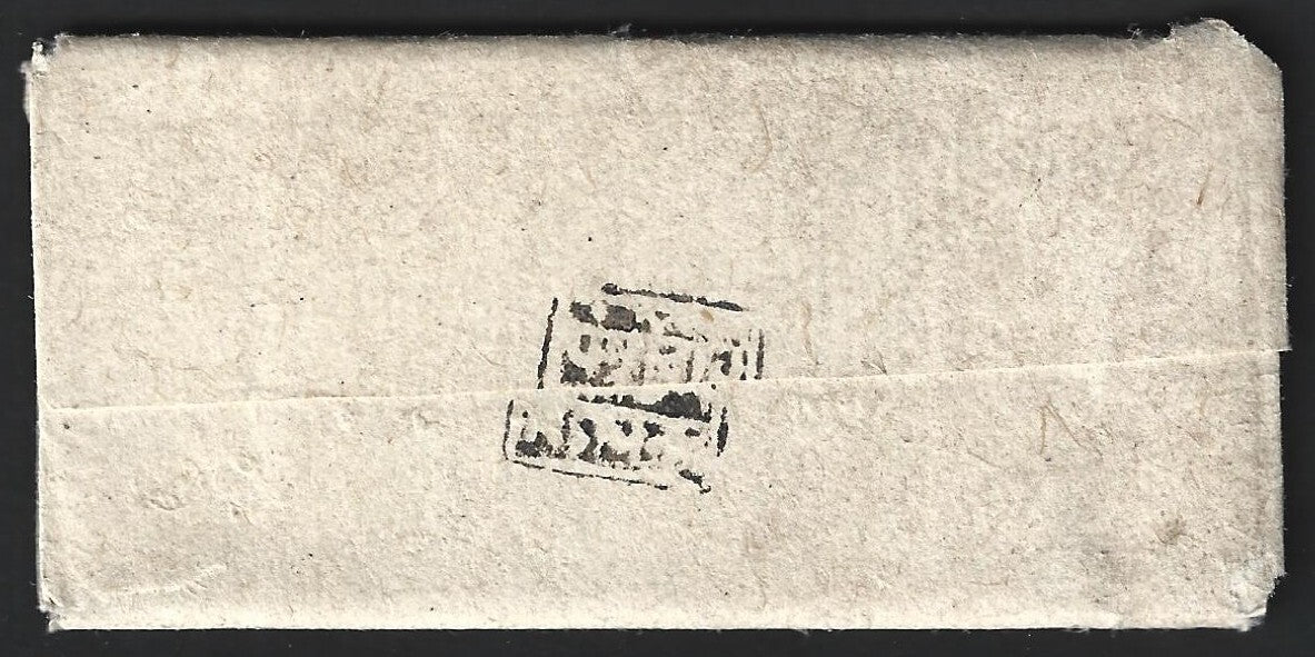 India Charkari State 1840s stampless folded cover with a letter within