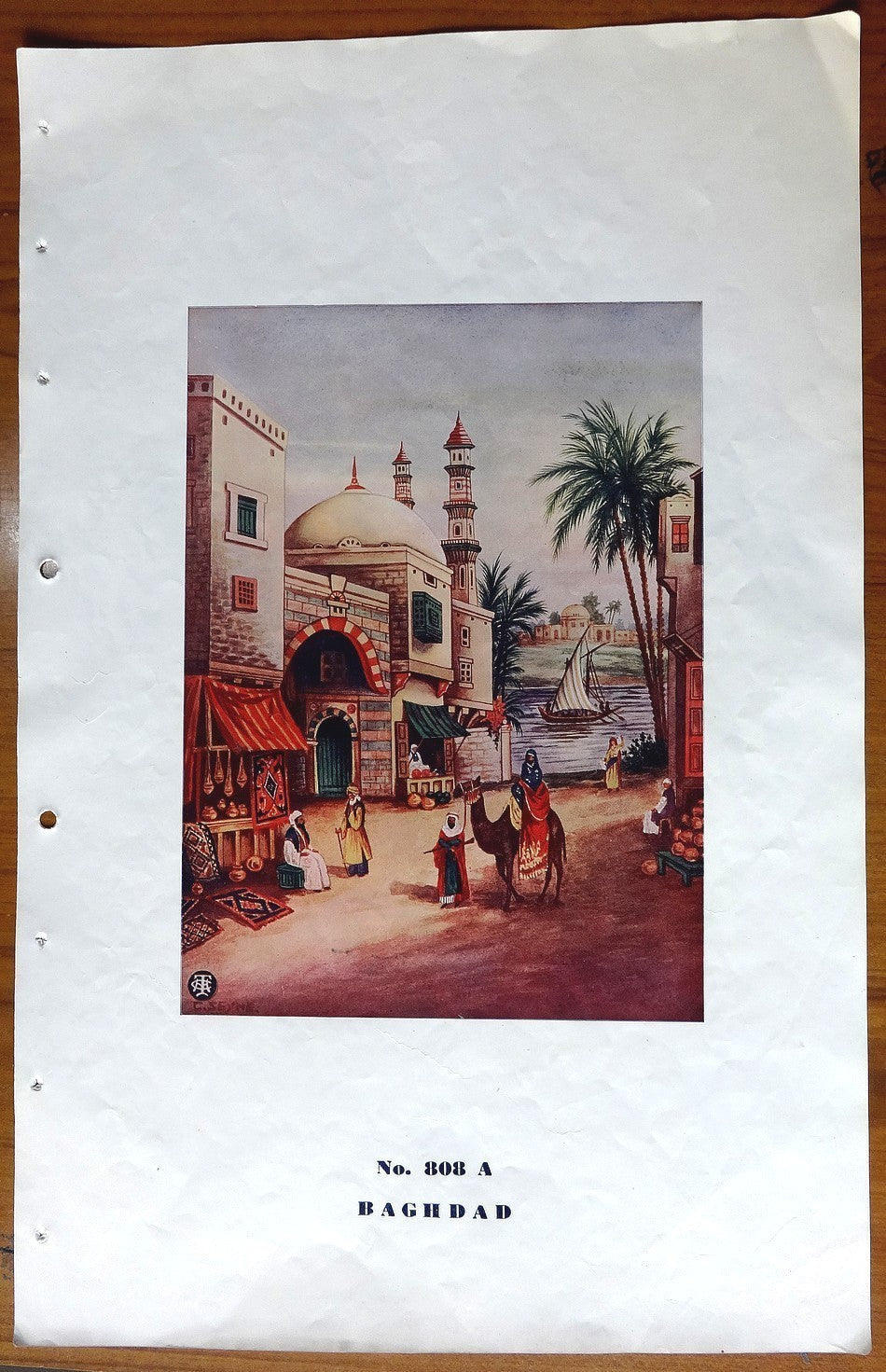 India 1941 11” x 17.5” poster BAGHDAD Oriental Calendar Co Calcutta