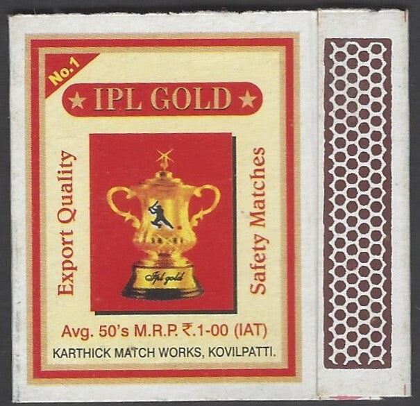 AOP India Matchbox outer IPL GOLD Cricket