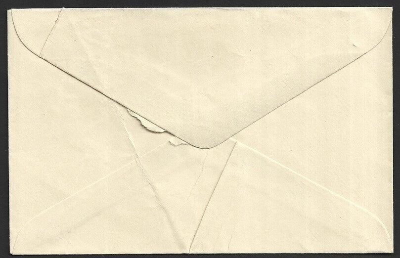 India 25p violet envelope with pre printing fold error