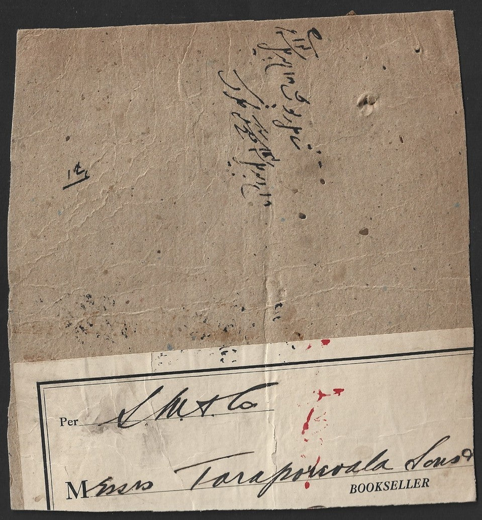 India 1914 VPP (Value Payable) parcel top