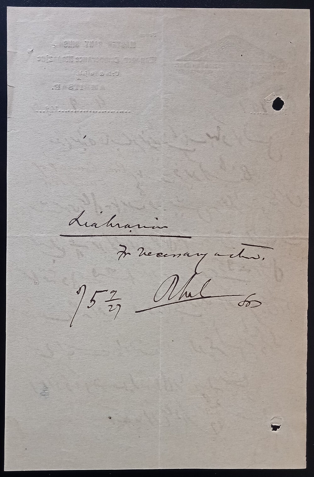 India PUNJAB TEMPERANCE FEDERATION, Amritsar letterhead used 1927